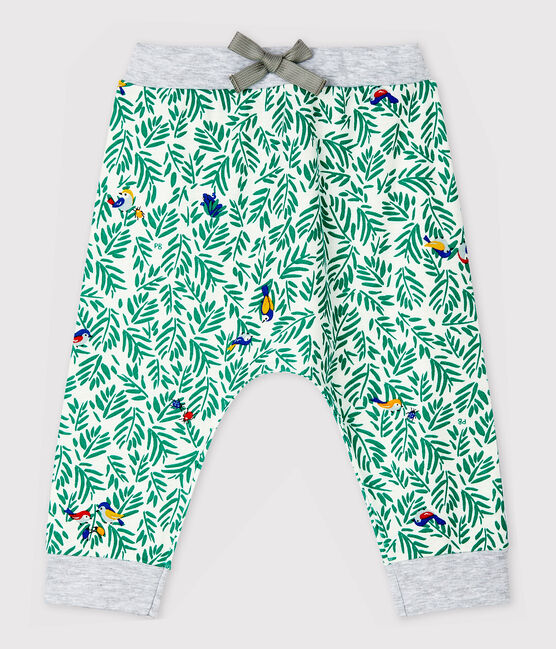 Pantalon en côte imprimée bébé garçon blanc MARSHMALLOW/blanc MULTICO