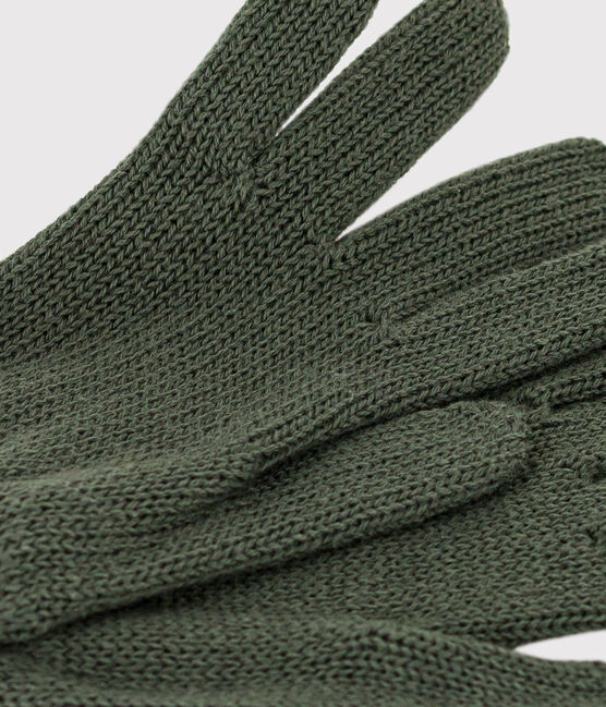 Gants en tricot enfant garçon-fille vert AVORIAZ