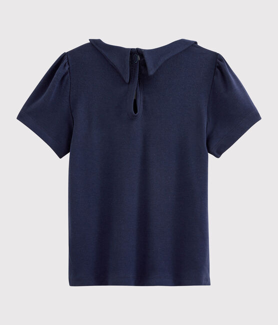 Katoenen meisjes t-shirt met korte mouwen blauw SMOKING