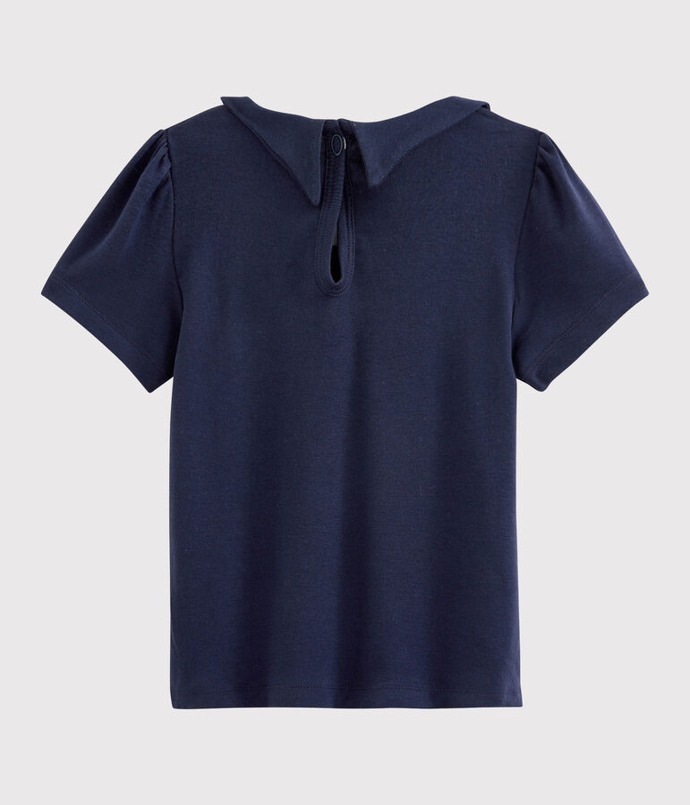 Katoenen meisjes t-shirt met korte mouwen blauw