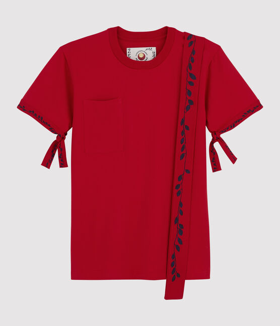 T-shirt Dames/Heren Christoph Rumpf x Petit Bateau rood TERKUIT