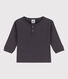 Tee-shirt manches longues bébé en maille côtelée