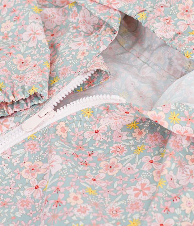 Windjack met bloemenprint voor kinderen blauw/multicouleur