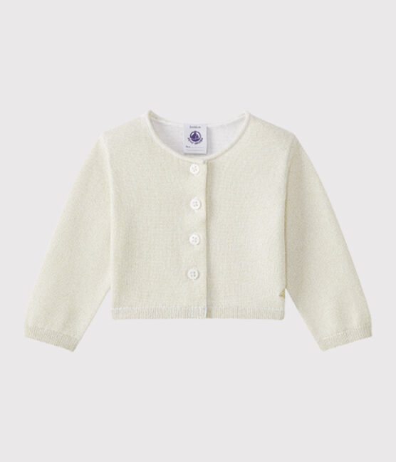 Glanzende bolero babymeisje wit ECUME/bruin EM DORE
