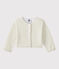 Glanzende bolero babymeisje wit ECUME/bruin EM DORE