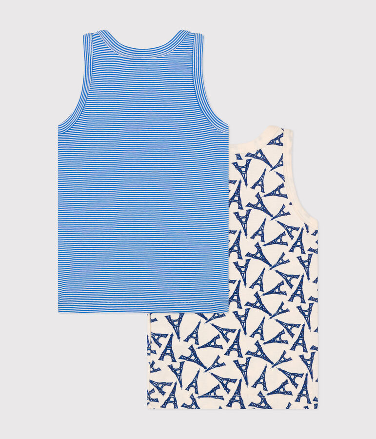 Setje met 2 katoenen hemdjes met Parijs-print voor kinderen multicouleur