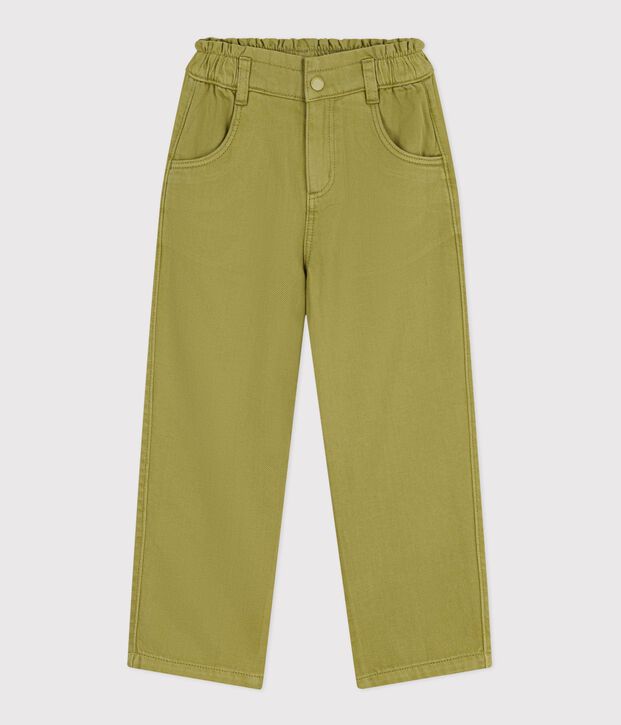 Pantalon enfant en coton vert