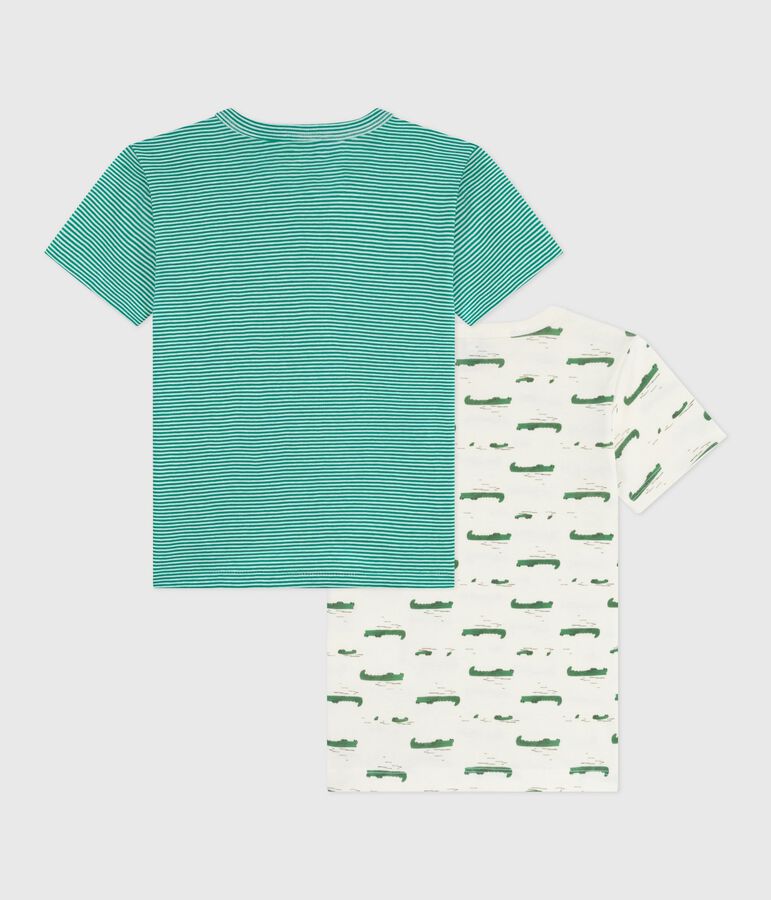 Lot de tee-shirts enfant en coton manches courtes imprim&eacute; multicouleur