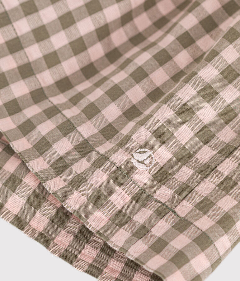 Jurk met korte mouwen in seersucker voor baby's groen/roze