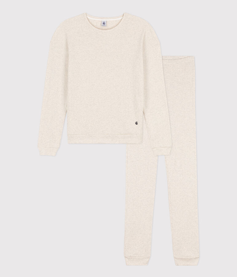 Pyjama femme en coton beige MONTELIMAR CHINE