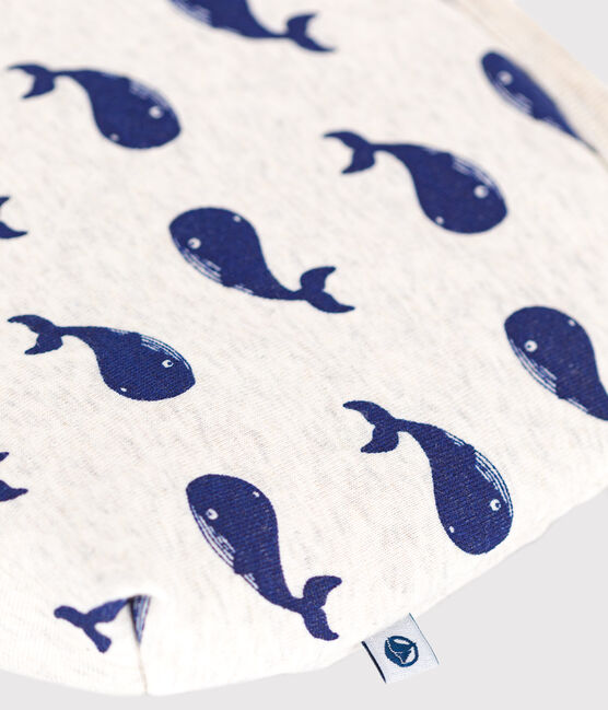 Katoenen enveloptasje met walvisprint beige MONTELIMAR/blauw MEDIEVAL