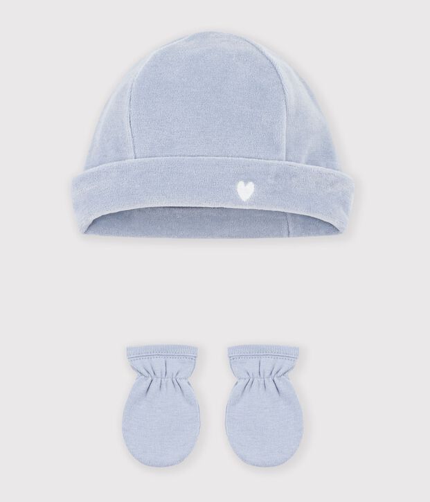 Lot de bonnet et moufles b&eacute;b&eacute; uni multicouleur