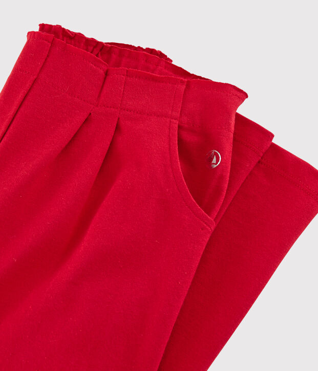 Pantalon en jersey enfant fille rouge