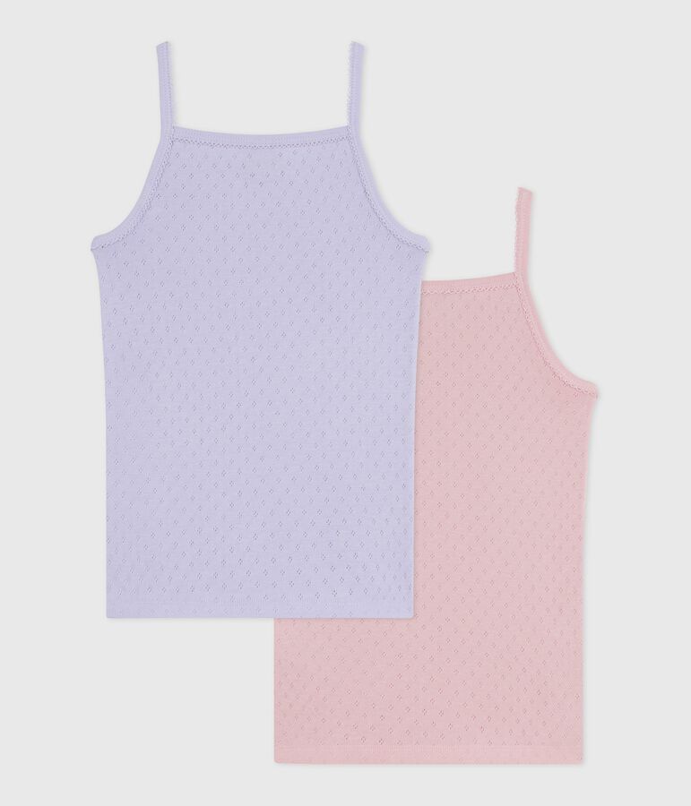 Lot de chemises &agrave; bretelles enfant en coton ajour&eacute; multicouleur