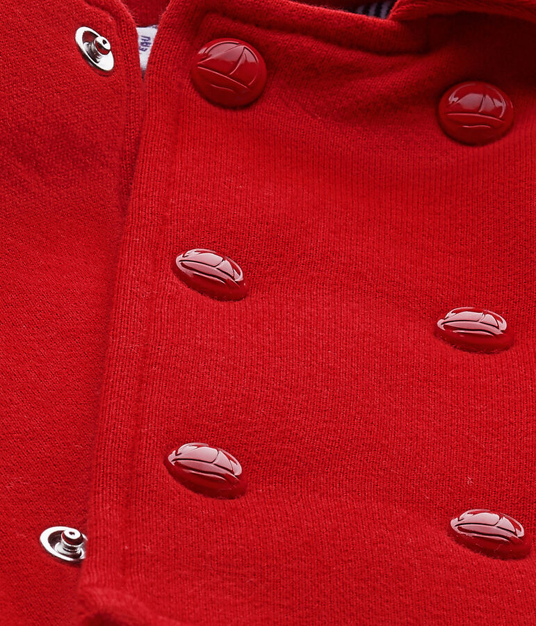 Caban b&eacute;b&eacute; mixte en molleton rouge TERKUIT