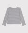 Katoenen marineshirt met knopen voor dames wit MARSHMALLOW/blauw SMOKING
