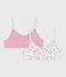 Lot de brassi&egrave;res enfant en coton imprim&eacute; fleuri multicouleur