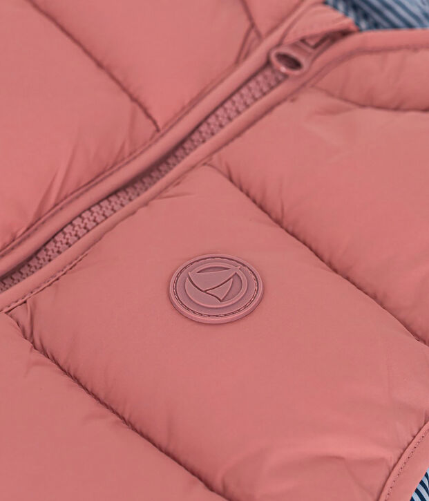 Doudoune sans manche matelass&eacute;e enfant rose