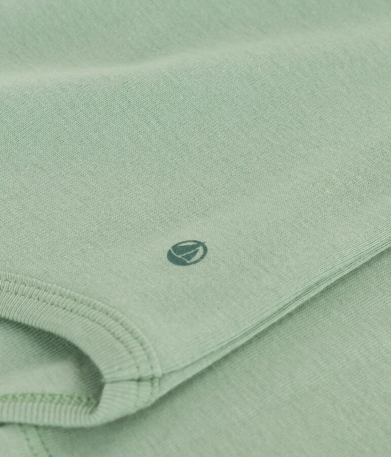 Body b&eacute;b&eacute; col roul&eacute; en coton uni vert