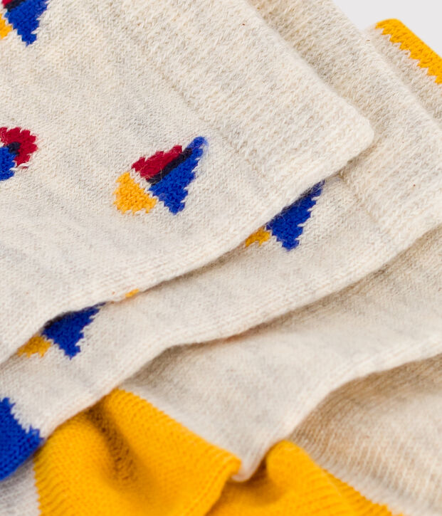 2 paires de chaussettes b&eacute;b&eacute; en coton imprim&eacute; bateaux multicouleur