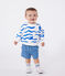 Katoenen babysweater met haaiprint blauw MARSHMALLOW/ PORCELANA