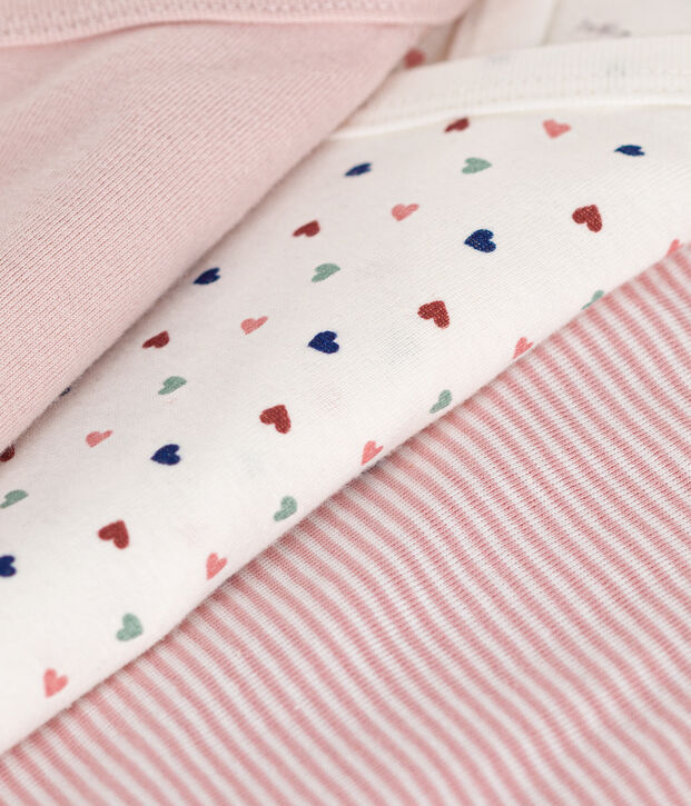 Set van 3 katoenen overslagbody's met lange mouw voor baby's multicouleur