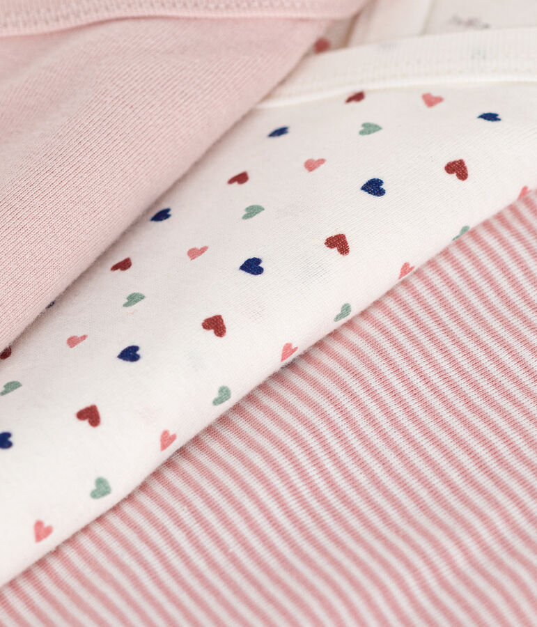 Lot de 3 bodies crois&eacute;s manches longues en coton b&eacute;b&eacute; multicouleur