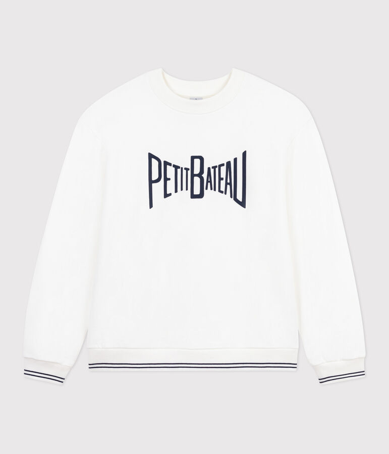 Katoenen sweatshirt met print voor dames wit