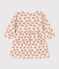 Jurk met lange mouwen in doorgestikte tubic met print voor baby's wit AVALANCHE/ MULTICO