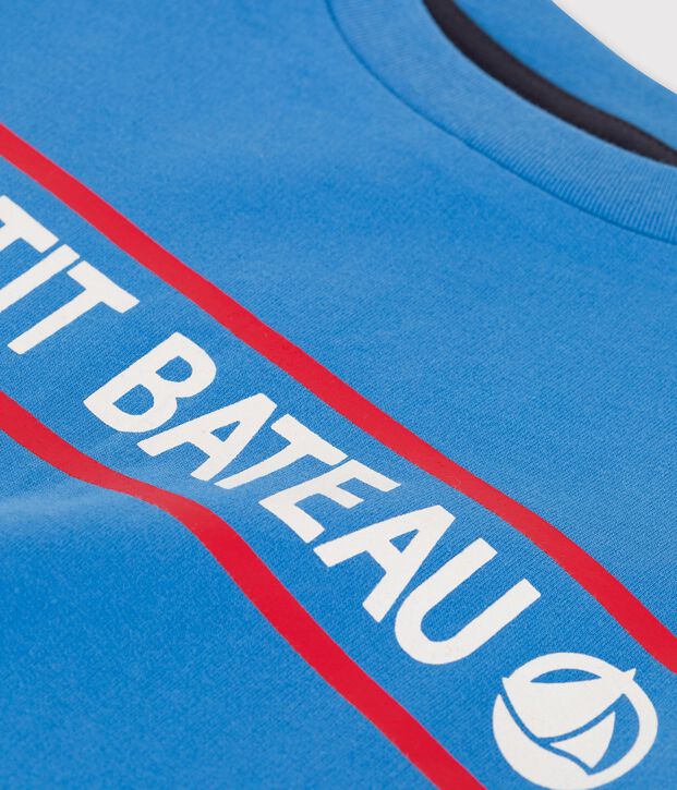 Sweater in molton voor jongens blauw