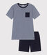 Pyjama short enfant en coton à rayures