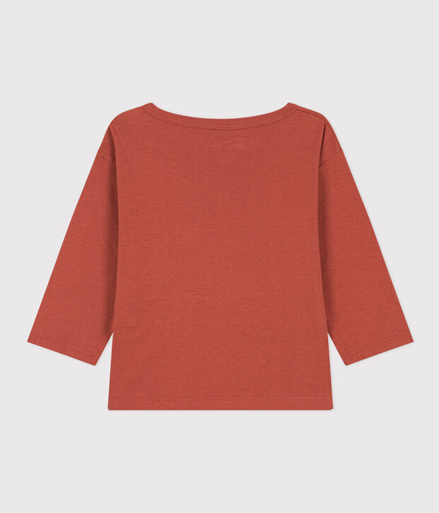 Baby-T-shirt met lange mouwen in katoen bruin