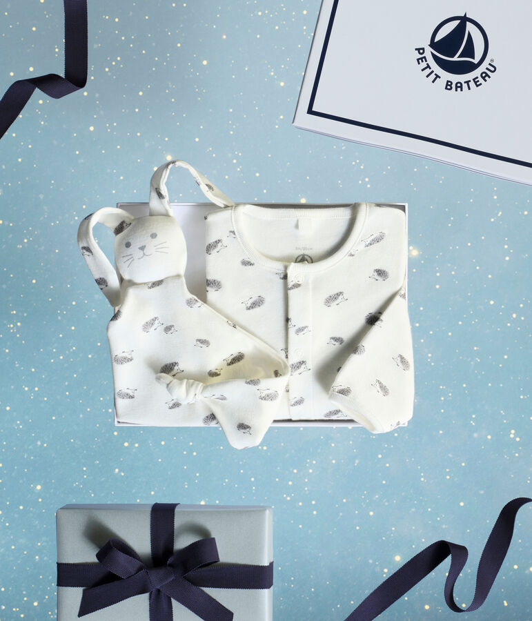 Coffret cadeau naissance en coton imprim&eacute; variante 1