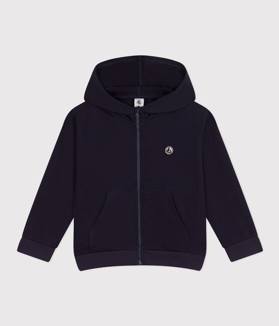 Sweatshirt zippé à capuche enfant garçon bleu SMOKING