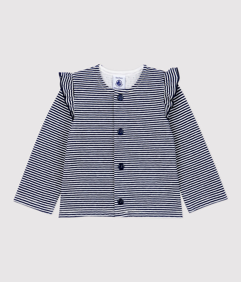 Katoenen cardigan baby. blauw SMOKING/wit MARSHMALLOW