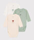 Lot de 3 bodies croisés manches longues en coton bébé