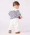 Babytrui van wol en katoen met marinestrepen blauw/blauw