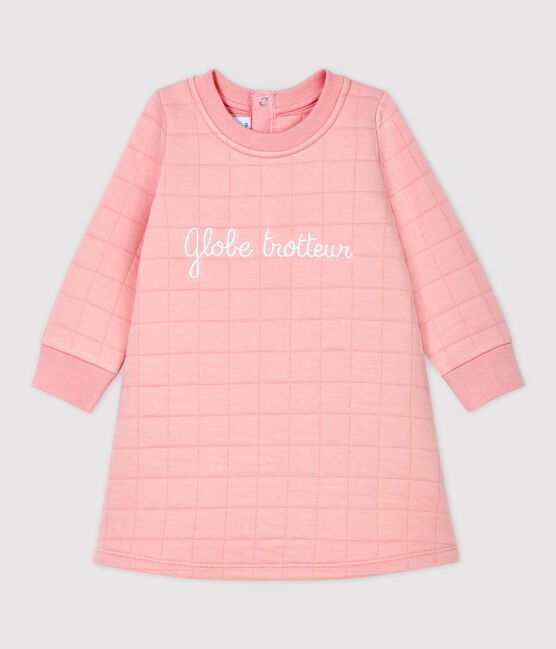 Robe matelassée bio bébé. rose CHARME
