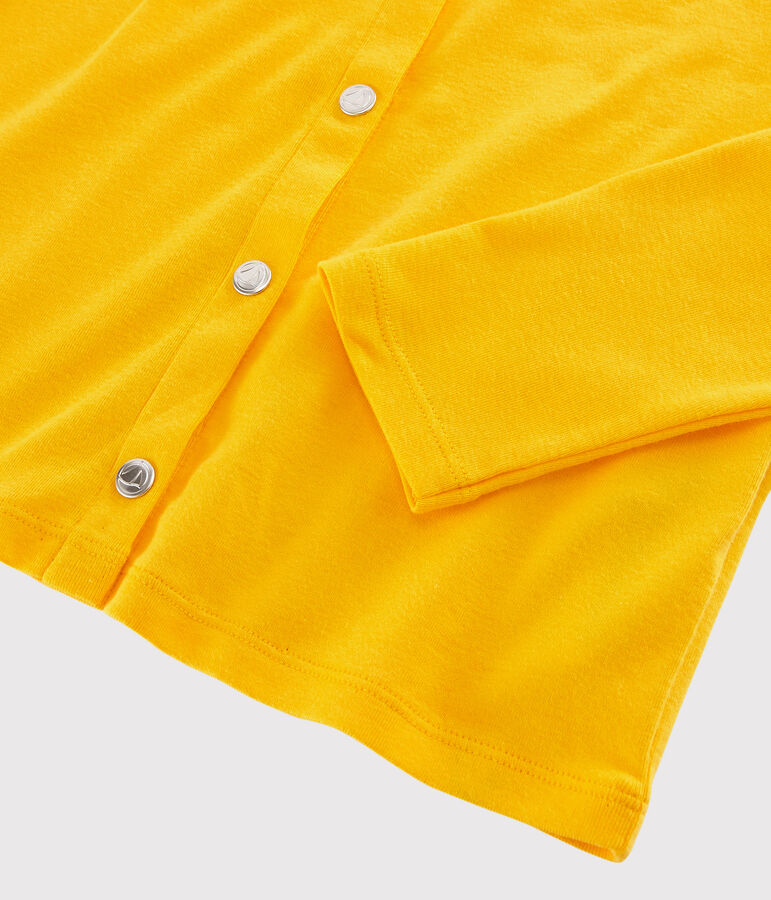 Cardigan en coton enfant fille jaune JAUNE