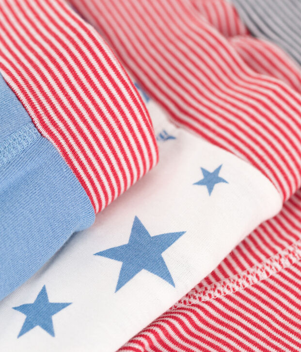 Lot de 3 boxers enfant en coton ceinture recouverte imprim&eacute; &eacute;toiles multicouleur