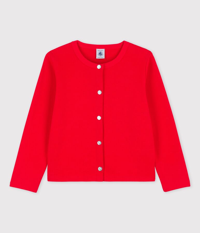 Cardigan en coton enfant fille rouge