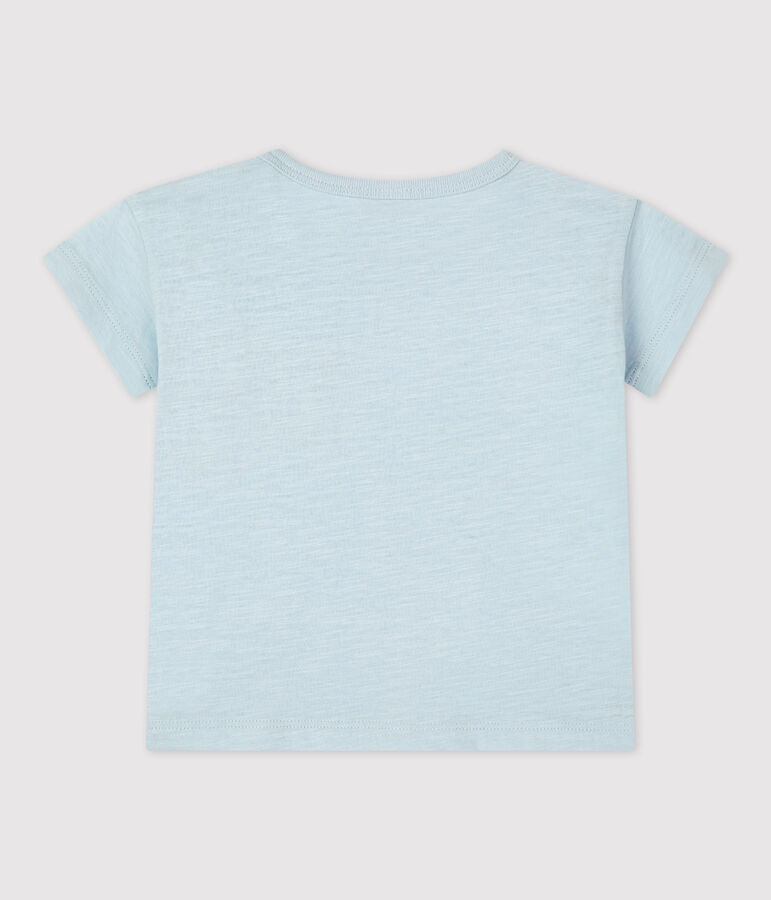 Tee-shirt manches courtes uni en jersey b&eacute;b&eacute; bleu
