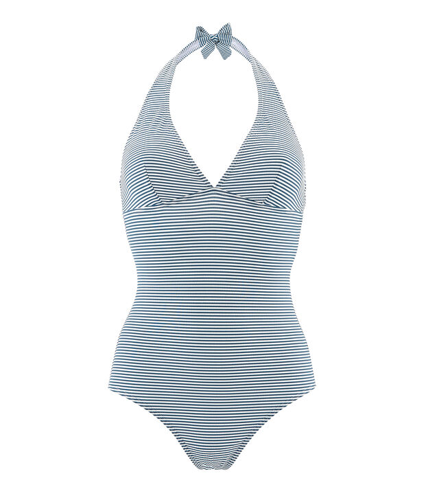 Maillot de bain 1 pi&egrave;ce femme vert/blanc
