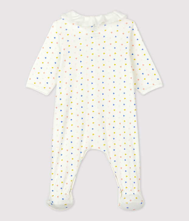 Slaappakje in biologisch katoen voor baby's wit/multicouleur