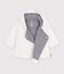 Veste b&eacute;b&eacute; ouatin&eacute;e en tricot et doublure milleraies blanc