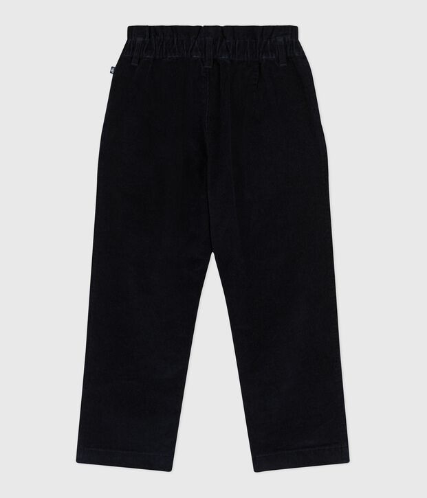 Pantalon enfant en velours uni bleu