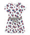 Meisjesjurk in molton met bloemendessin wit MARSHMALLOW/wit MULTICO