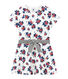 Meisjesjurk in molton met bloemendessin