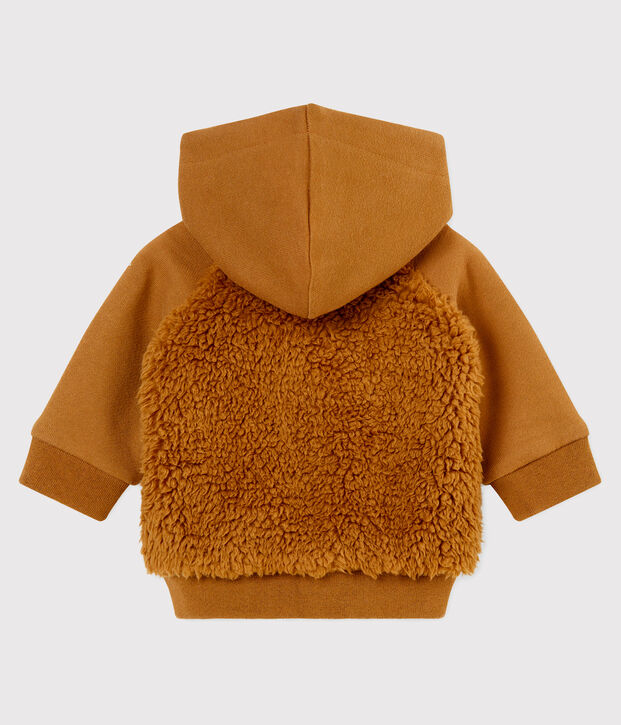 Sweatshirt &agrave; capuche b&eacute;b&eacute; gar&ccedil;on en sherpa marron