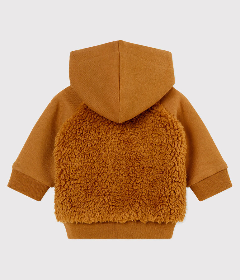 Hoodie in sherpa voor babyjongens bruin